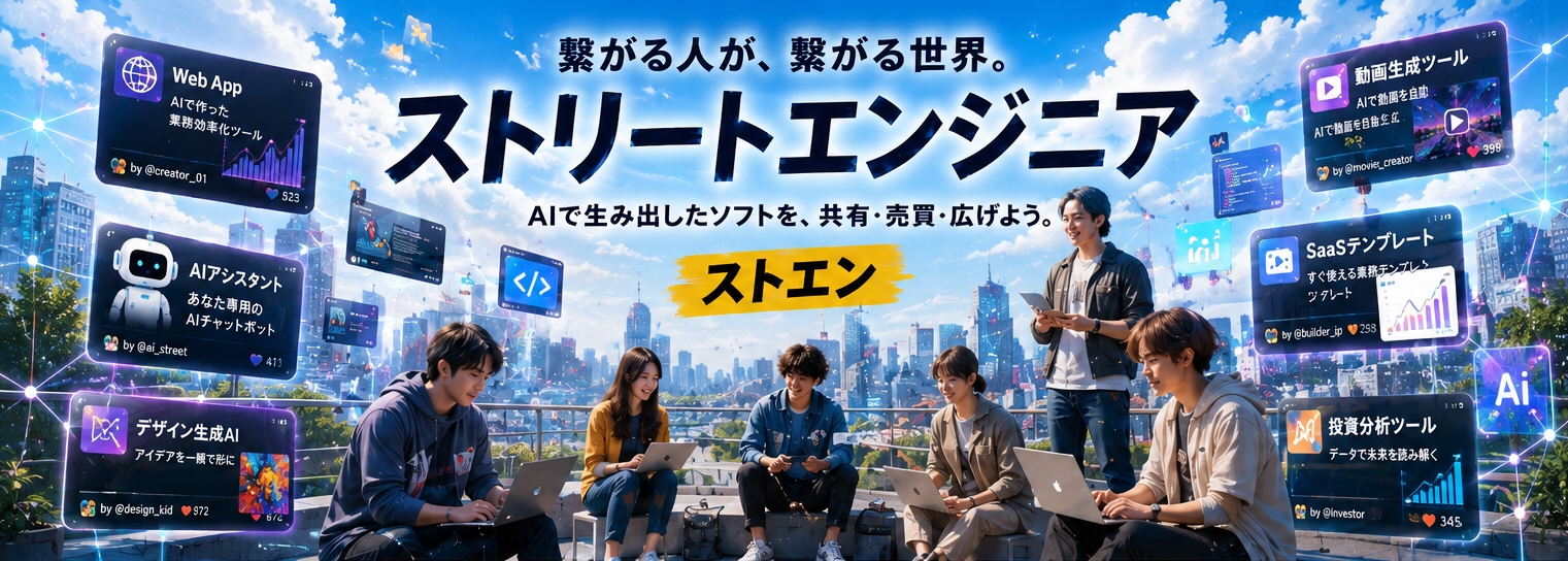 Street Engineer — 個人や小さな会社から生まれた、実用ソフトのマーケットプレイス。